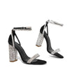 Liyke Sexy Crystal Ankle Strap Sandals Women Elegant Party Wedding Rhinestone High Heels Summer Open Toe Ladies Dress Shoes Gold