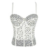 SXTHAENOO Damen Sexy Fashion Crop Top Diamant Blume Trägerloses Bustier Top BH Nachtclub Party Tank Top Weiblich Ropa De Mujer