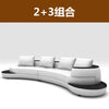 MANBAS Top Grain Echtes Leder Sofa mit Eckteil Modernes italienisches Ledersofa Große Bogenform Wohnzimmer Sofagarnitur