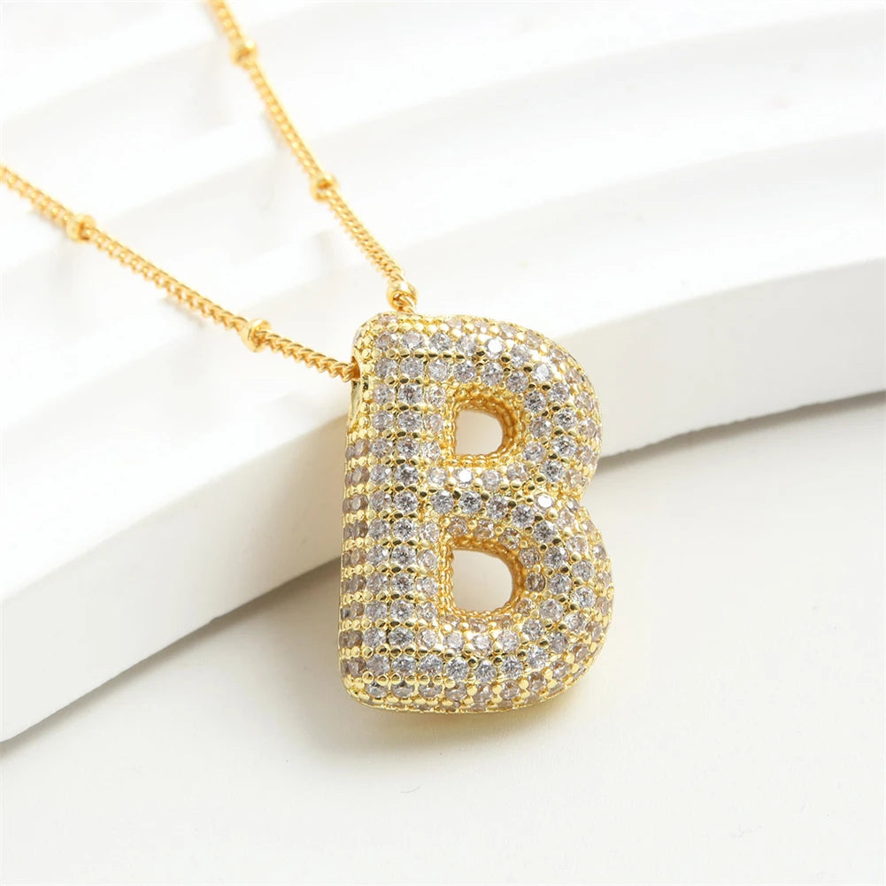 Vintage Edelstahl Golden Buchstaben Anhänger A-Z Alphabet Anfangsbuchstabe Halskette für Frauen Panzerkette Kragen Schmuck Geschenk