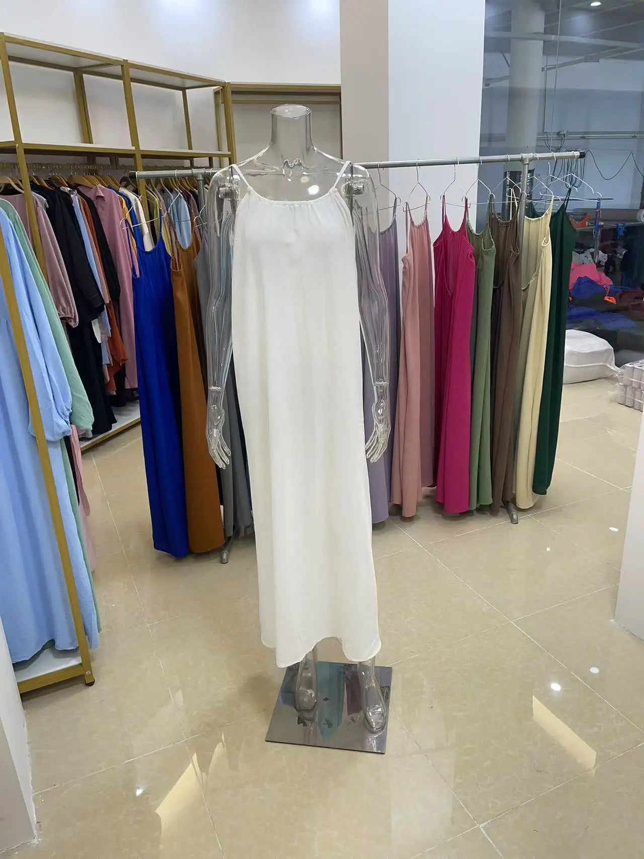 New Arrival Women's Strapless Backless Long Loose Home Dress Comfortable Sleepwear Casual Maxi Dress