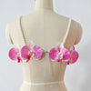 Women Hotsweet Sexy Backless Sweet Three Dimensional Flowers Beads Straps Camis Short Top High Street 2025 Summer Clothing