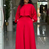 Frühlingskleidung für Damen, 2-teilige Sets Damen-Outfit, Laternenärmel-Anzug mit weiter Hose und Top, High Street Elegante Damen-Sets