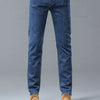 Frühlings Herren Hellblaue Slim Jeans Stylische Lässige Stretch Denim Hose Klassische Chinohose Rauchgrau