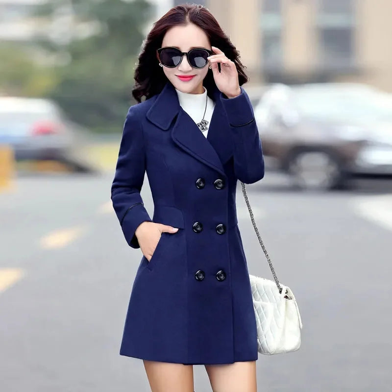 Woman Autumn Winter Jacket 2026 Wool Coats For Women Overcoat Double-breasted Woolen Jackets For Women Outerwear