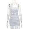 Women Sexy Cutout Bodycon Dress Euro Style Cross Back Straps Hollow Out Nightclub Party Evening Outfit Slim Fit Stretchy Dress