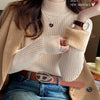 Damen Rollkragenpullover Winter 2025 Retro Rot mit Samtfutter Verdickter Innerer Thermostrickboden