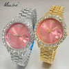 MISSFOX Pink Damen Armbanduhren Luxus Klein Zifferblatt Elegant Quarz Uhr Für Damen Icy Look Party Schmuck Mini Babe So Süß Armbanduhr