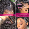 13X4 13X6 Water Wave Hd Transparent Lace Front Wigs Deep Wave Lace Frontal Pre Plucked Curly Human Hair Wigs 250 Density