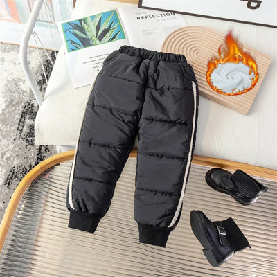 -30℃  Winter Children Lambwool Pants Boys Girls Thick Plus Velvet Trousers Kids Padded Bottoming Pants Toddler Warm Sweatpants
