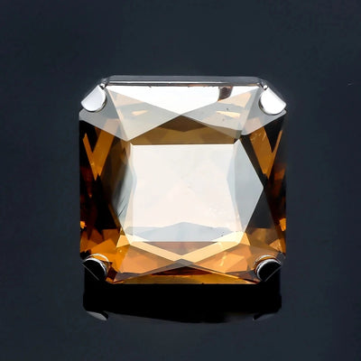 Vintage Square Rhinestone Large Rings Finger Decoration for Women Wedding Crystal Open Ring Adjustable Jewelry Accessories