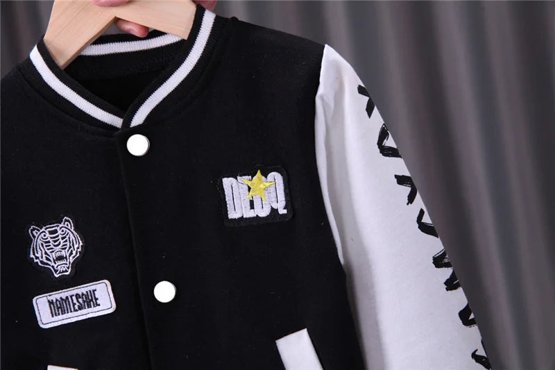 2023 New Kids Baseball Clothing Sets Boys Girls Casual Sports Suit Coat Pant 2Pcs Spring Autumn Thin Baby Tracksuit Outfits 1-4Y