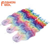 FASHION IDOL 24-Zoll Häkelhaar Synthetische Wasserwelle Flechthaarverlängerungen Ombré Regenbogenfarbe Kunsthaar Deep Wave Lockenhaar