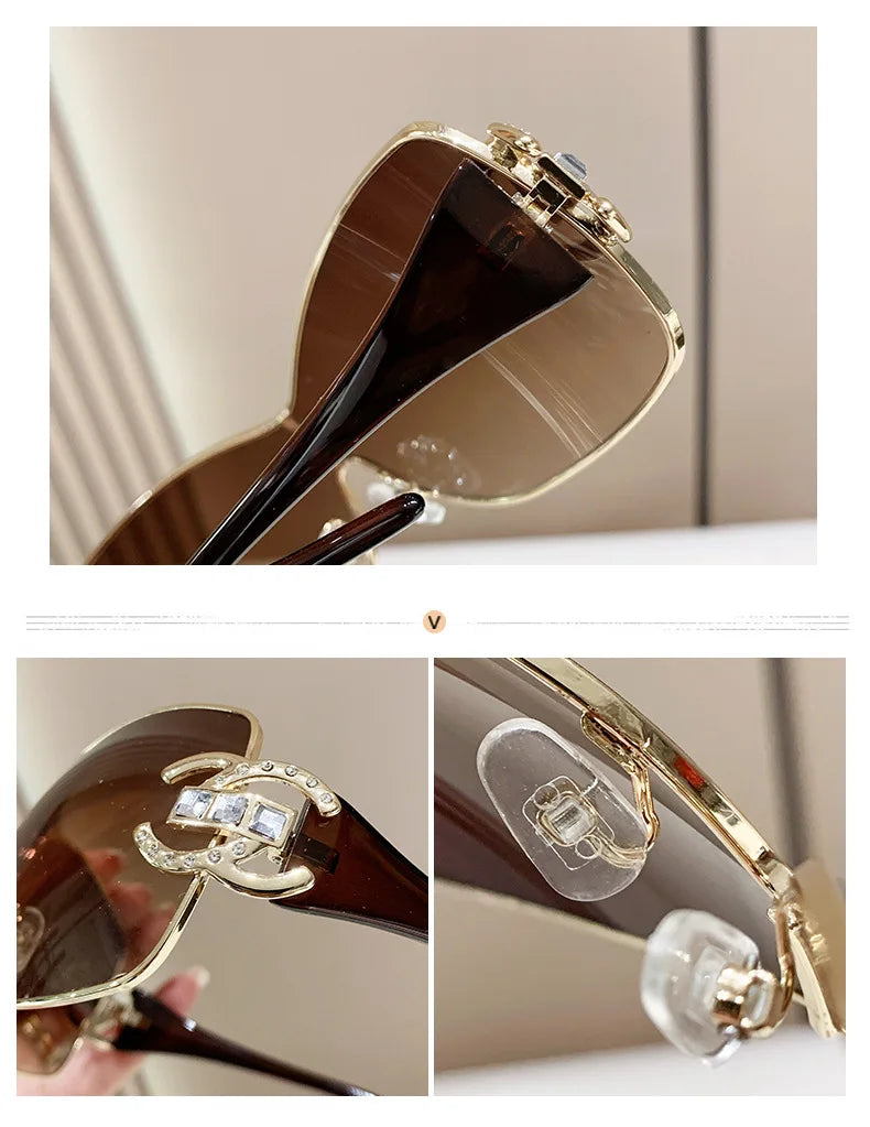 Neue Mode Y2K Sonnenbrille Damen Integrierte Surround Sonnenbrille Retro Designer Damen Brillen UV400 Oculos De Sol