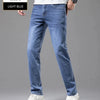 Sommer elastische Herrenjeans Mode Grau Bequeme Business Straight Stretch Baumwolle Casual Denim Hose Marke Männliche Dünne Hosen