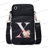 Damen Kuriertasche Kleine Handtasche Umhängetasche Geldbörse für Handy Sakura 26 Alphabet-Druck Münzgeldbörse Damen Kartenhalter