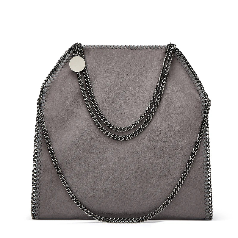 Designer's retro braided chain environmental microfiber handbag Women's new fashion multi-functional large capacity shoulder bag