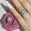 2023 New Luxury Silver Color Luxury Big Wedding Rings Set for Bridal Women Engagement Finger Party Gift Designer Jewelry R4428