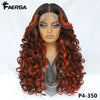 Latisha 13X6 HD Synthetische Spitzenfrontperücke lockig vorgezupfte Lace-Frontal-Perücke mit Pony für Damen, Highlights mit Babyhaar, 24 Zoll