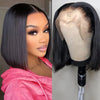 220% Dichte Bob-Perücken glatt, 100% Echthaar-Lace-Front-Perücken, 13x4 Bob brasilianisches Remy-Haar, vorgezupfte Lace-Front-Perücken, 16 Zoll