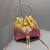 Handhabung Strasssteine Abend-Clutch-Tasche Geldbörsen und Handtasche Luxus Designer Umhängetasche Glänzende Kristall-Clutch-Geldbörse Eimer-Tasche