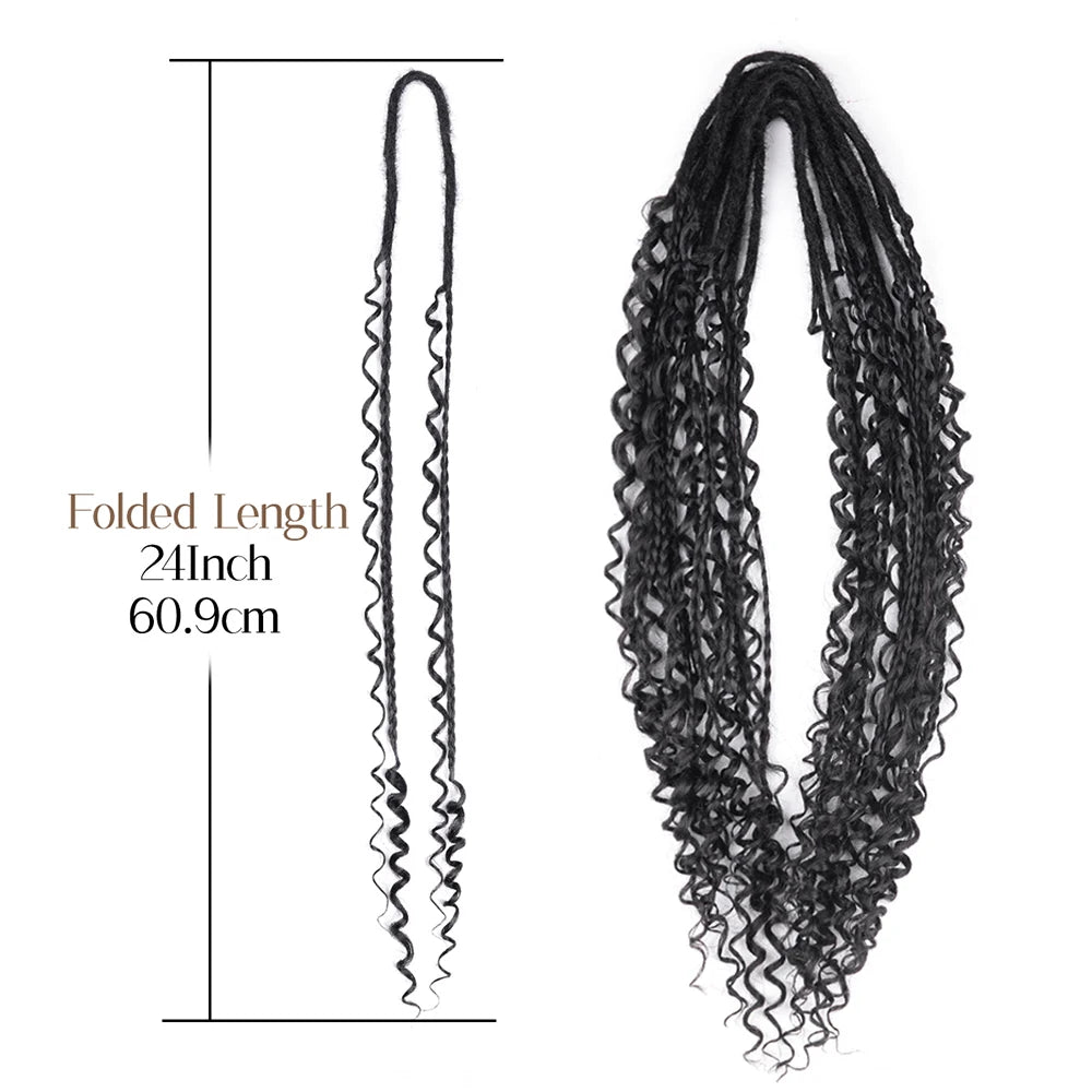 Handgemachte Dreadlocks Haarverlängerungen 24 Zoll Weiche Häkel-Dreadlocks Flechtfrisur Kunsthaar Faux Locs Flechtfrisur für Damen und Herren