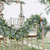1pc Artificial Eucalyptus Leaves Greenery Garland Faux Plant Spring Vines with White Flowers Berries for Wedding Home Party Deco