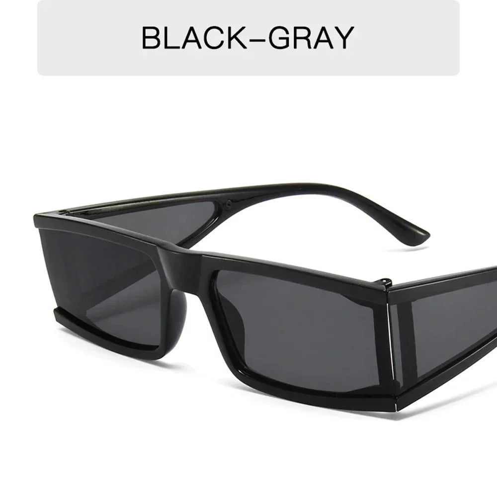 Retro Fashion Punk Square Sunglasses For Women Men Ins Popular Small Frame Silver Sun Glasses Trending Shades UV400 Ladies Eye