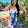 Spring And Summer Dresses For Women Chest Wrap Printed Off Shoulder Bandage Slim Sexy Long Dress 2023 New Fashion party MsChuh