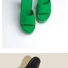 Eilyken Sommer-Fashion Damen Pantoletten Bankett Nachtclub Plateau Chunky High Heels Mules Slides Grüne Weiße Sandalen