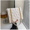 Ladies Fashion Large Capacity Chain Bag Retro Square Tote Bag Diamond Texture Shoulder Crossbody Daily Hundred Underarm Handbag