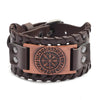 New Retro Wide Leather Pirate Compass Bracelet Men's Bracelet Celtic Viking Jewelry Compass Bracelet Accessories Party Gifts