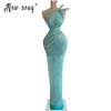 One Shoulder Beads Sequined Long Mermaid Evening Dresses Woman Ceremony Dress Formal Prom Party Gowns Plus Size Customized