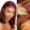 Dark Purple Bob Lace Front Wigs Human Hair Colored 13x4 Lace Frontal Short Straight Purple Bob Wig Pre Plucked with Baby Hair