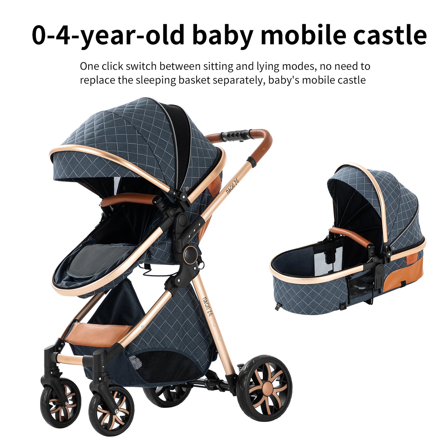 Kinderwagen 3 in 1 Kinderwagen für Babys, leichte Buggys, Babykutsche, ISOFIX BASIS, Baby Reisekinderwagen, Neugeborenenkinderwagen