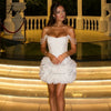 Zavana Glamorous Beadings Homecoming Dress Strapless Off Shoulder Flower Appliques Birthday Vestidos De Formatura Customized