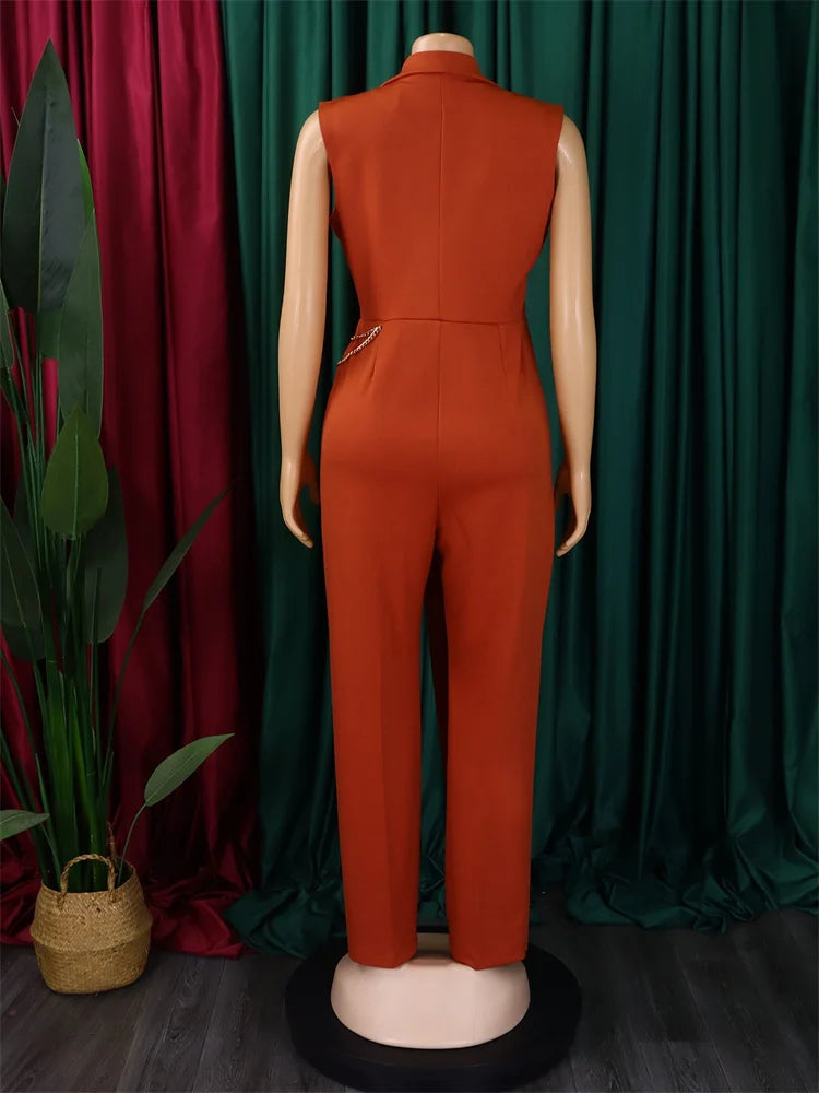 Wmstar Women's Jumpsuits One Piece Outfits Sleeveless Solid Office Lady Summer Sexy Playsuits Overalls Wholesale Dropshipping