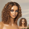 Deep Wave Bob Wig Human Hair Glueless Highlight 5x5 HD Lace Front 220% Density 4/27 Colored Ombre Wear and Go Human Hair Wigs