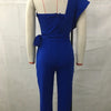 Fashion Sequins Decoration One Shoulder Backless Jumpsuit Women Female Slim Fit Stretch Lace-up High Waist  Back Zipper Rompers