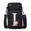 Damen Kuriertasche Kleine Handtasche Umhängetasche Geldbörse für Handy Sakura 26 Alphabet-Druck Münzgeldbörse Damen Kartenhalter
