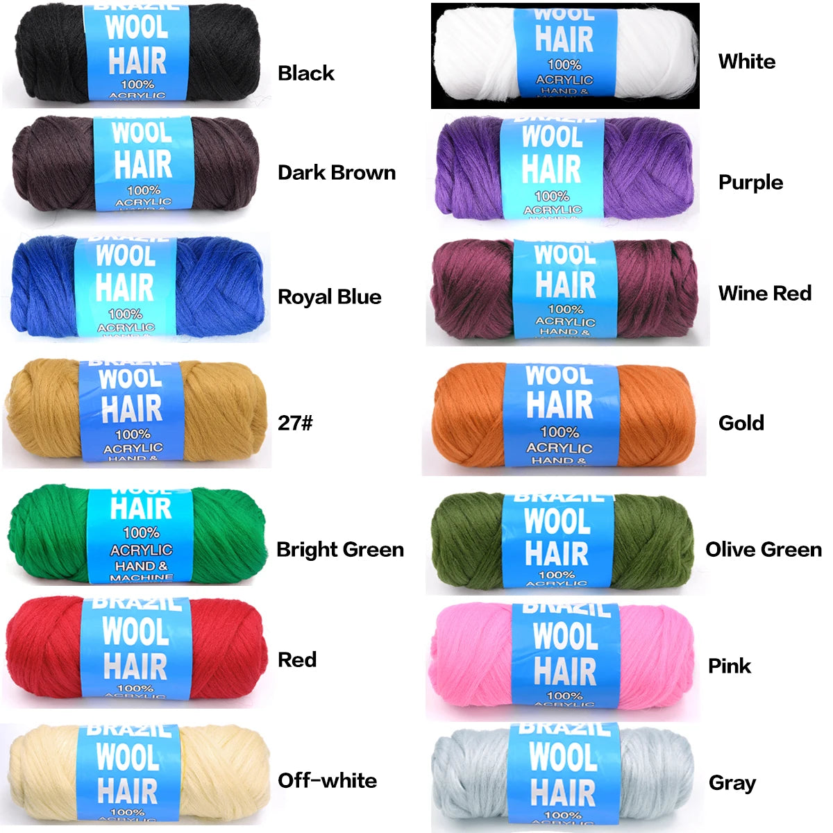 4er-Pack brasilianisches Wollhaar, synthetische Häkelhaarextensions für Frauen, afrikanisches Haargarn zum Flechten von senegalesischen Twists, Kunsthaar