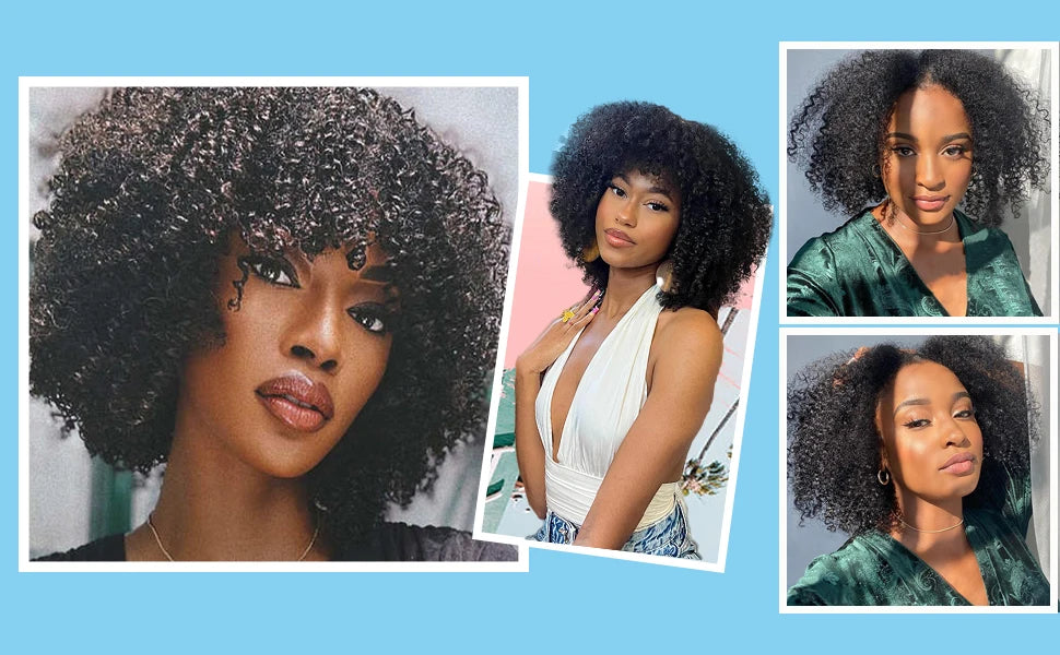 Afro Kinky Curly Bundles Brazilian 1/3 Afro Kinky Human Hair Bundles Deal 8-24" Hair Extensions Curly Human Hair Weave For Women