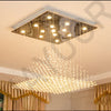 Kronleuchter K9 Kristall Pendelkugel Quadratischer Kronleuchter Beleuchtungskörper Regentropfen Vorhang Glas Kronleuchter LED-Licht
