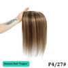 25-45cm Womens Hair Topper with Clips 100% Remy Human Hair Toppers for Thin Hair Natural Color Clip In One Piece Hair Extensions