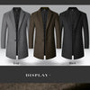 BROWON Brand Trench Coat Men Autumn and Winter New Solid Color Long Woolen Coat for Men Business Casual Windbreaker Men Clothing