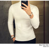 Mens Turtleneck Sweaters Winter Warm Knit Pullover Korean Cotton Solid Color Casual Slim Sweater Male Clothing Bottoming Shirt