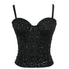 SXTHAENOO Damen Sexy Fashion Crop Top Diamant Blume Trägerloses Bustier Top BH Nachtclub Party Tank Top Weiblich Ropa De Mujer