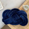 Inyahome Handmade Knot Throw Pillows for Couch Soft Decorative Knotted Comfort Pillow Cushion for Home Sofa Bedroom Decor Blue