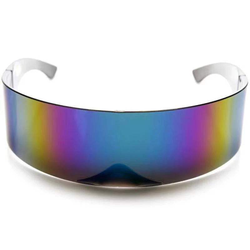 Futuristic Narrow Visor women Sunglasses Laser Eyeglasses Personality Mirrored Lens Eyewear Glasses integrated Men sun glasses