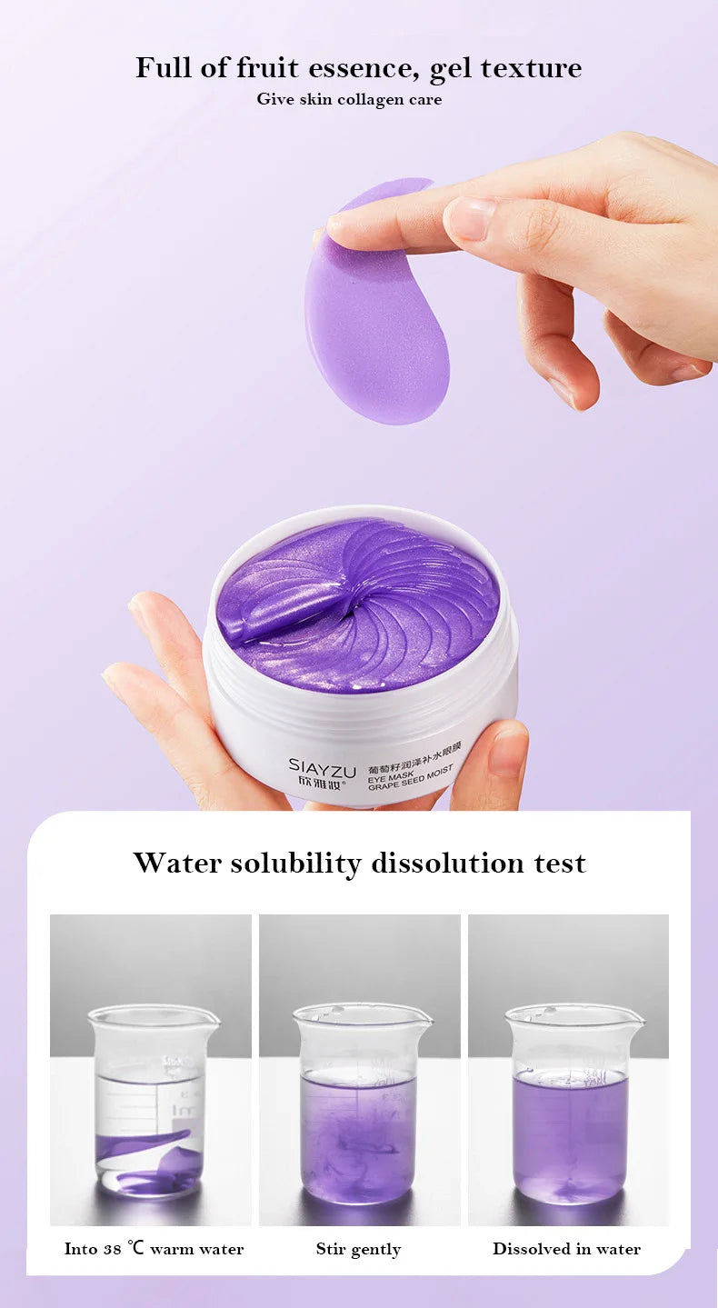 IMAGES Grape Moisturizing Collagen Eye Mask Anti Dark Circles Eye Bags Anti-aging Eyes Masks Beauty Skin Care Eye Patches 60Pcs